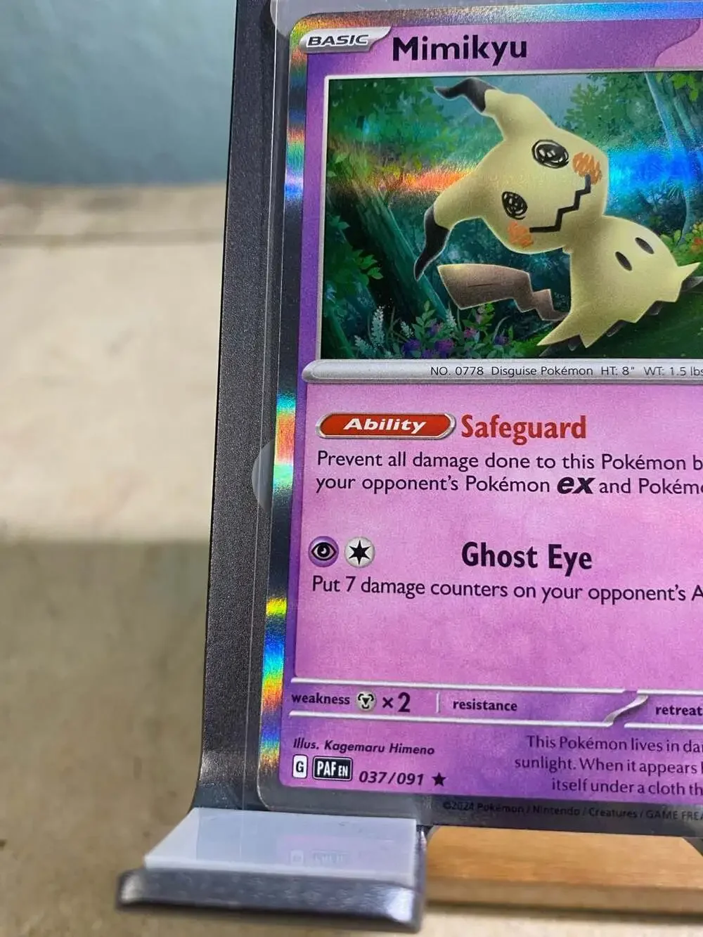 Mimikyu Holo Rare 037/091 Paldean Fates Pokémon Card